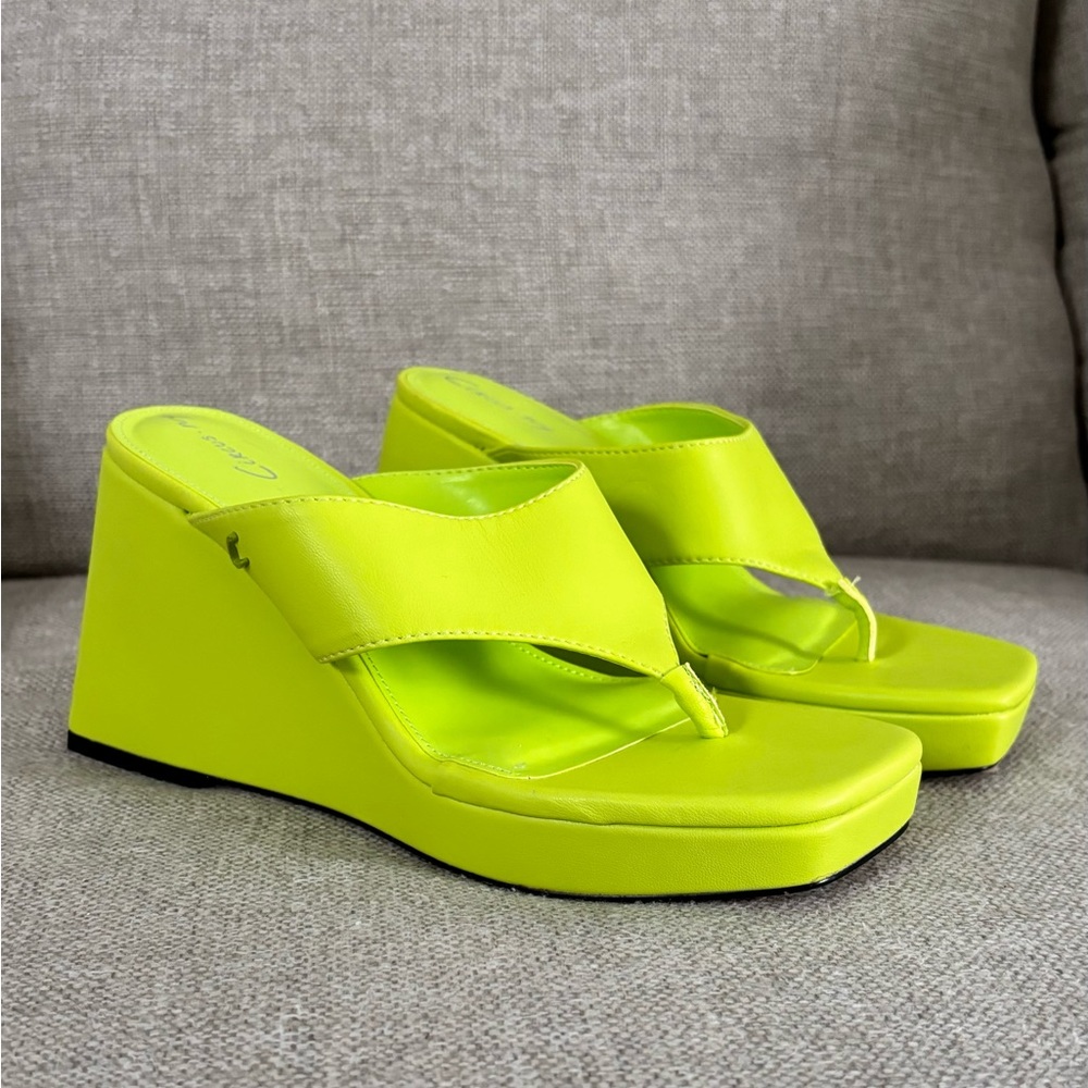 Sam Edelman Bright Yellow Wedge Sandals